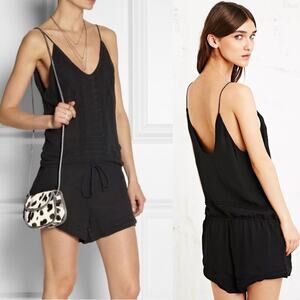 IRO black embroidered apoline playsuit romper size 34 or size 2 US